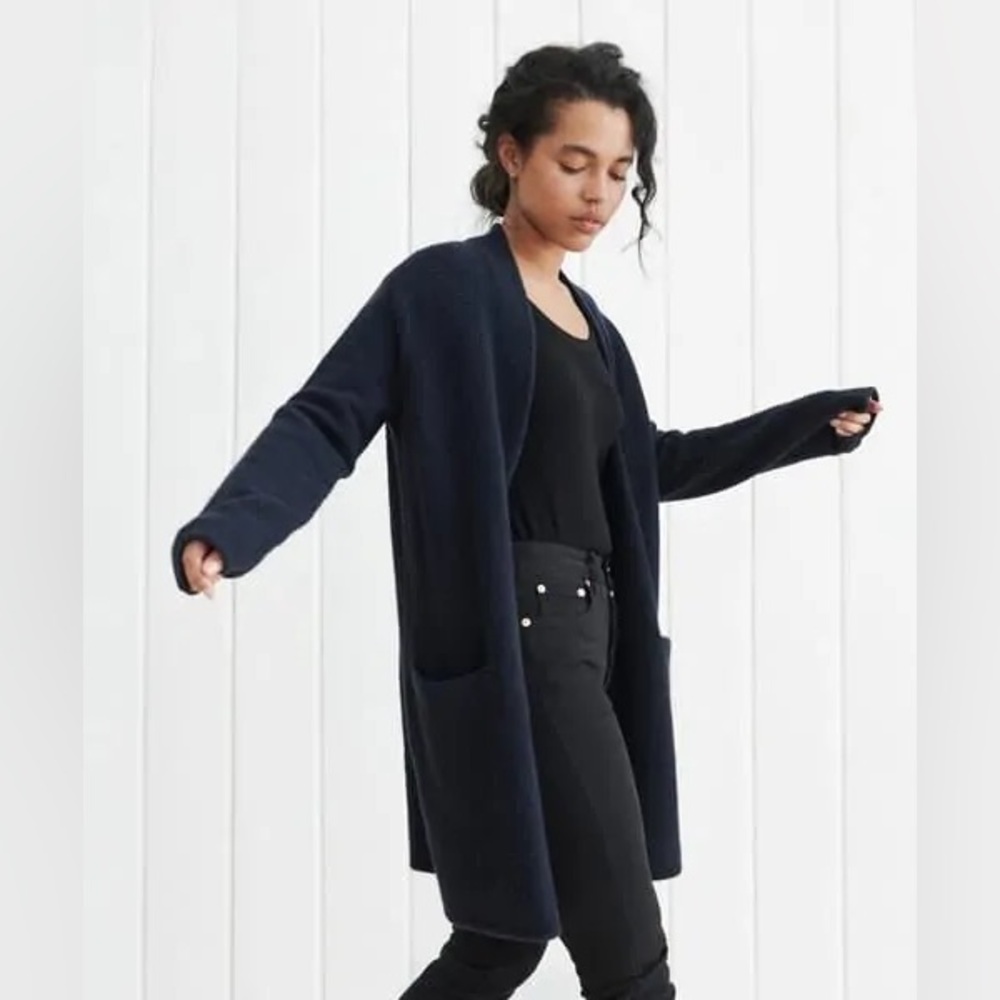Jenni Kayne Boucle Sweater Coat in Navy, Medium